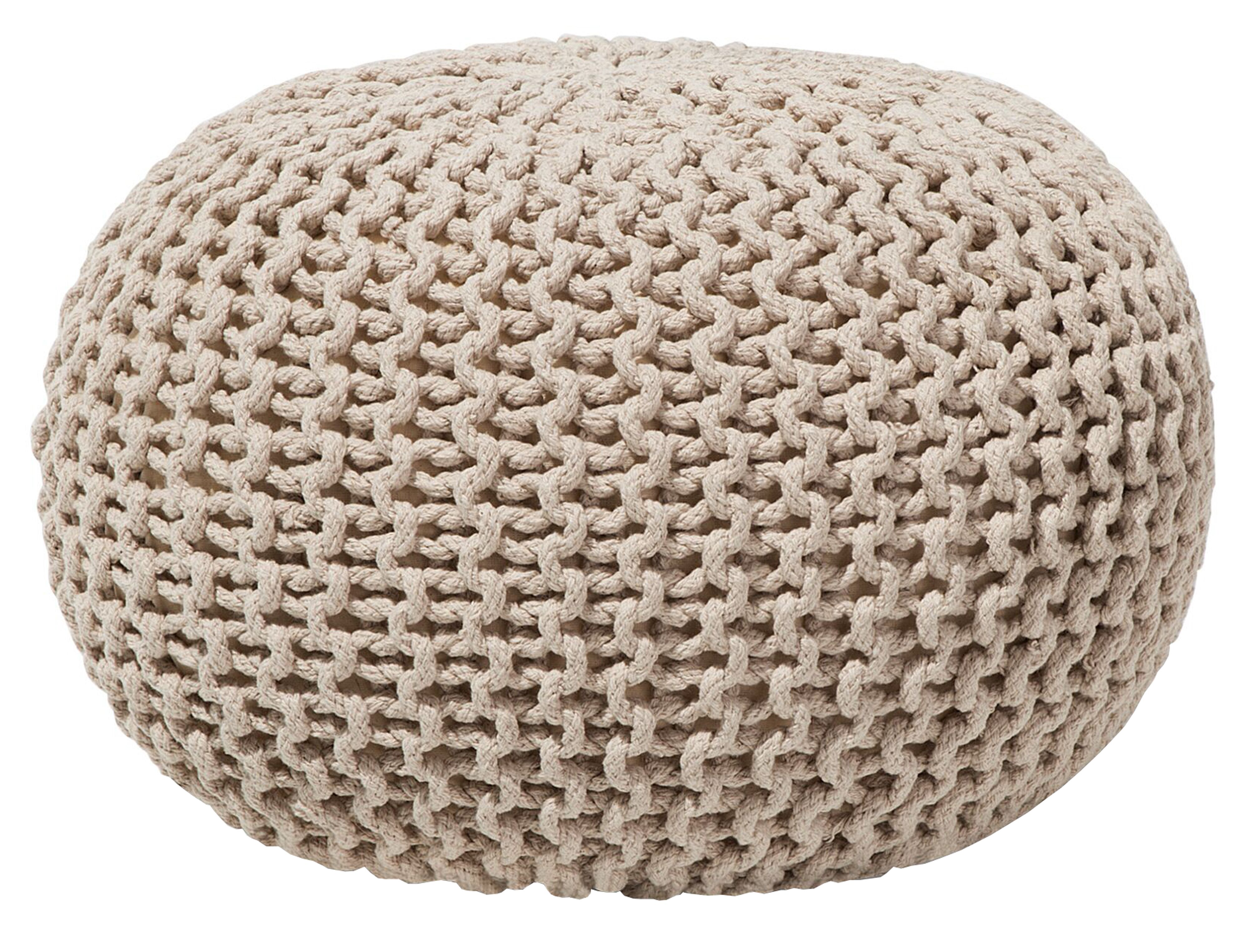 Pouf CONRAD Baumwolle Hellbeige