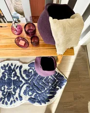 Bath Mat CANBAR Navy Blue 150 x 60 cm Cotton_982592