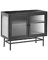 Sideboard mit Glastüren DEVON 77 cm Metall Schwarz