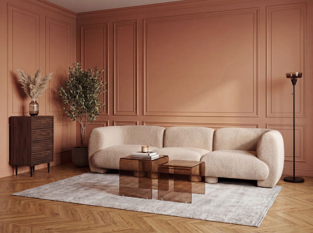 Modular Sofa 3 Seater MJALBI Boucle Beige