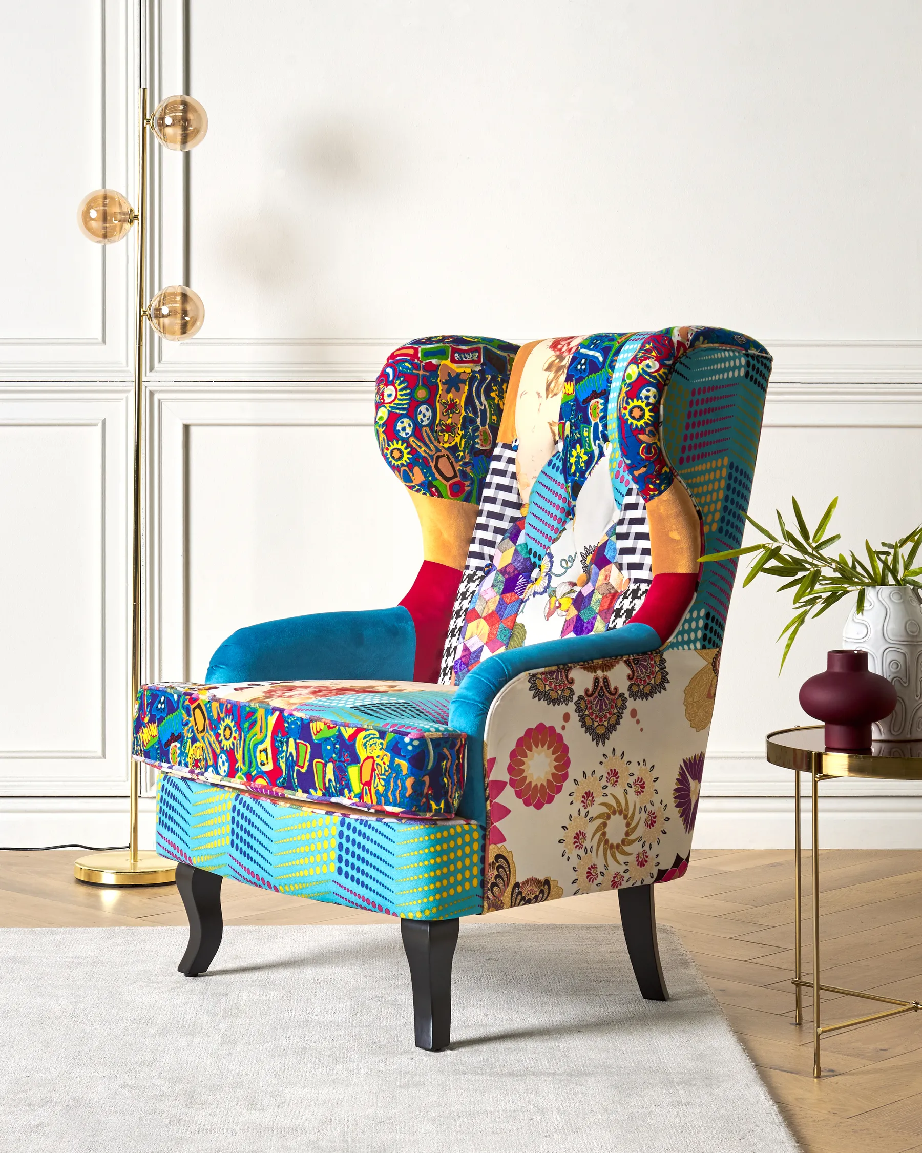 Wingback Chair MOLDE Fabric Blue_884404