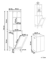 Badezimmerschrank PENON 38 cm mit Wäschekorb Hellbeige_1113650