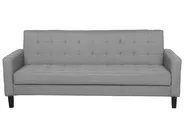 Sofa Bed 3 Seater VEHKOO Fabric Light Grey_719310