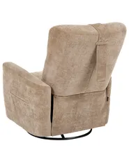 Rocking Recliner Chair REA Swivel Chenille Light Brown_1100122