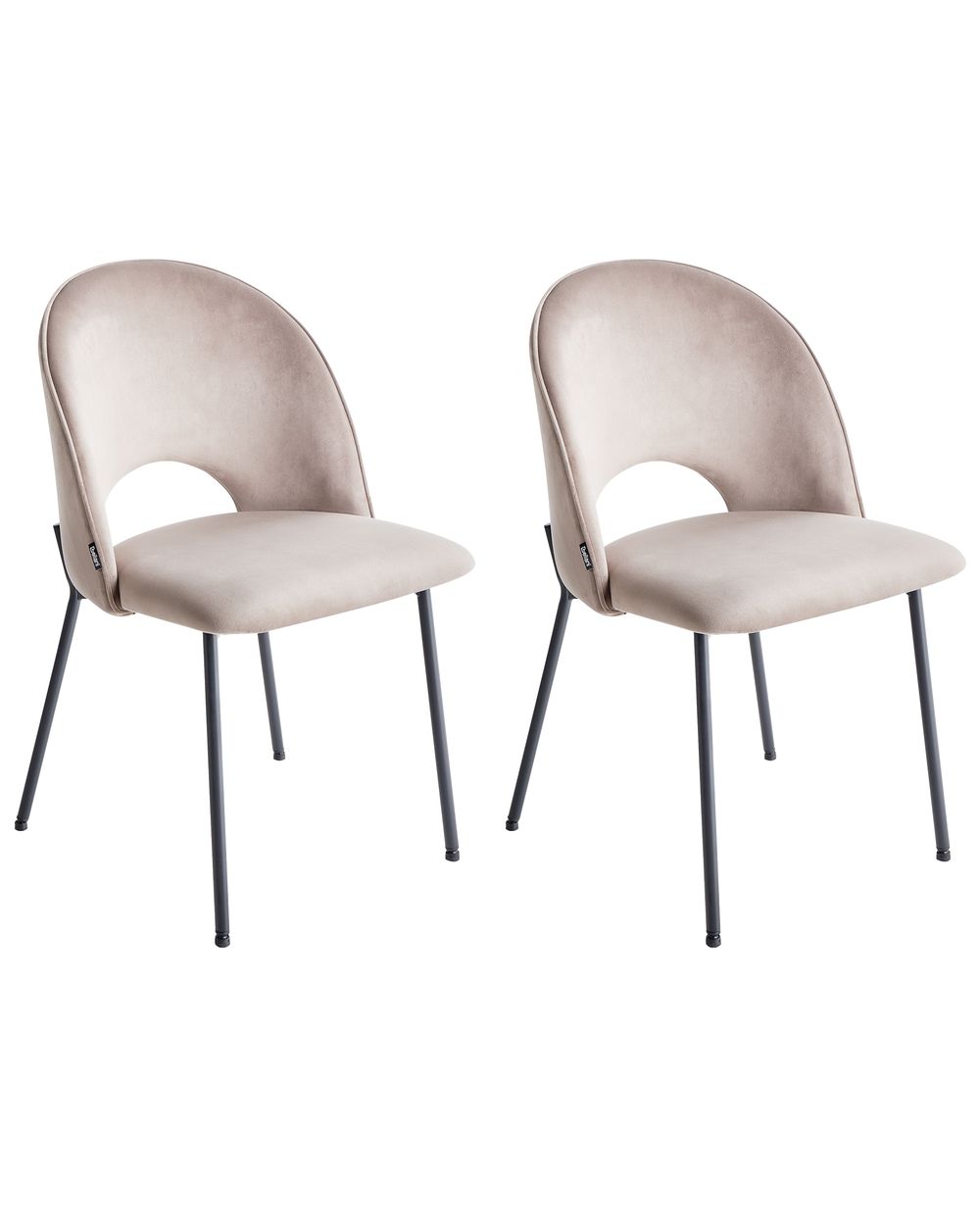 Esszimmerstuhl 2er Set COVELO Samtstoff Taupe