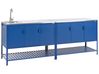 Outdoor-Küche 2er Set mit Spüle MAENZA Blau Metall