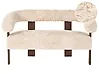 Sofa 2-Sitzer ILBRO Webpelz Cremeweiß / Dunkelbraun