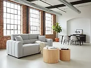Sofa 3-Sitzer FAUSKAN Stoff Hellblau_1184525