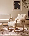 Schaukelsessel SKOVDE Webpelz Hellbeige