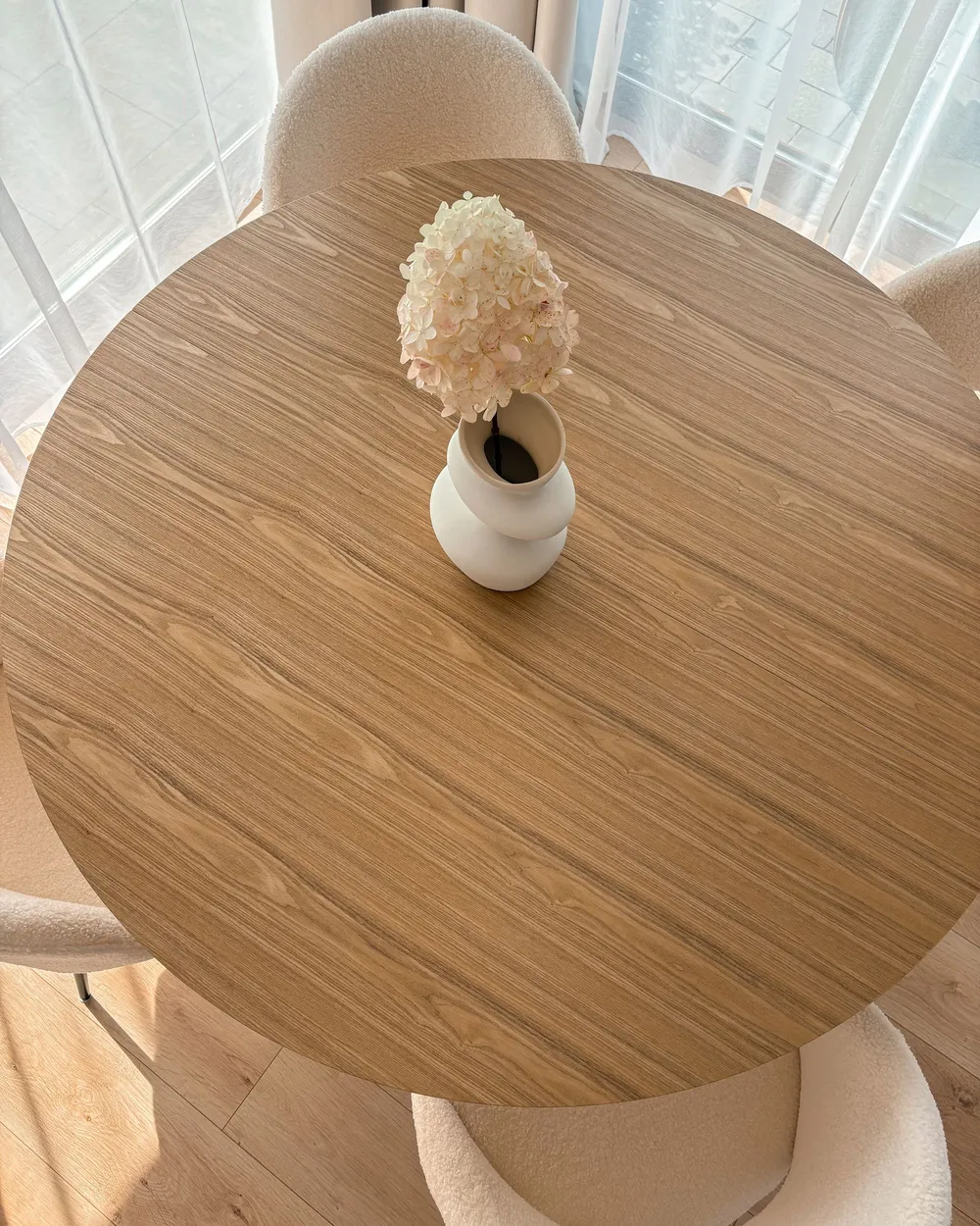 Ausziehbarer Esstisch MOORE Helle Esche 120/160 cm 120 cm_1161912
