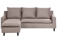 Corner Sofa 3 Seater ELVENES Velvet Taupe Right Hand_966886