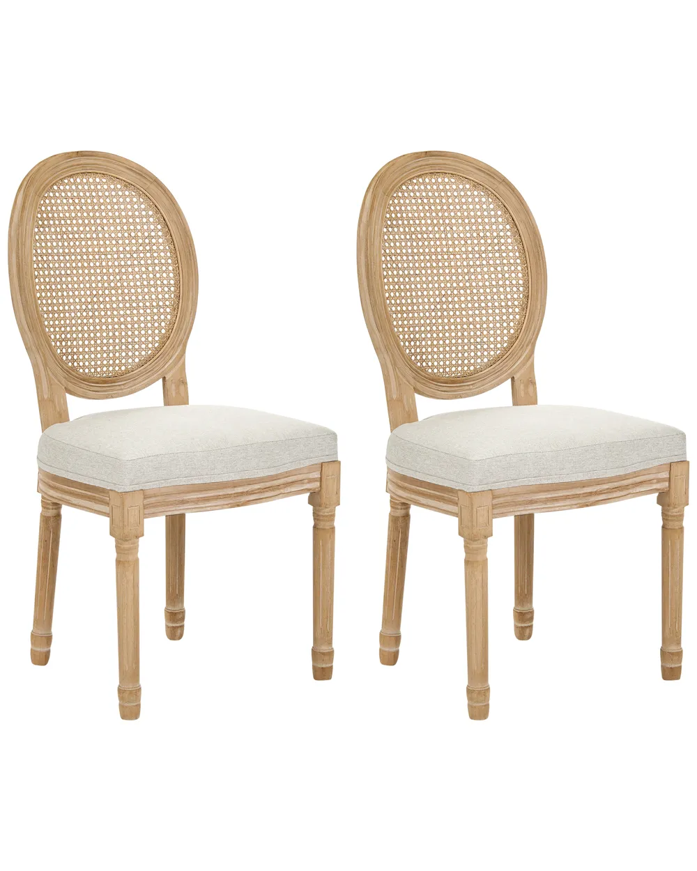 Set of 2 Chairs NIVLOC Wood Light Brown/ Beige