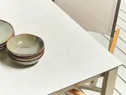 Gartenmöbel Set 6-Sitzer COSOLETO/GROSSETO Sicherheitsglas Marmor Optik Weiß / Beige_881631