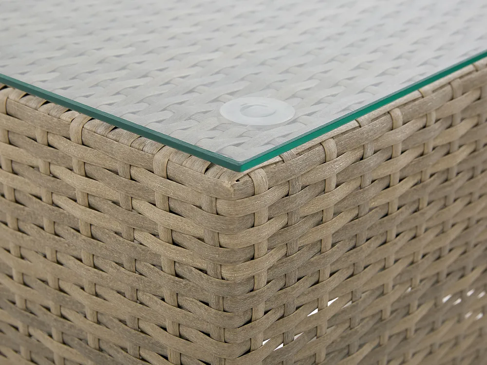 Lounge Set mit Tisch 2-Sitzer NOTO modular Polyrattan Hellbraun_776843