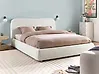 Bett mit Stauraum BLAGNAC Stoff Cremeweiß 160 x 200 cm