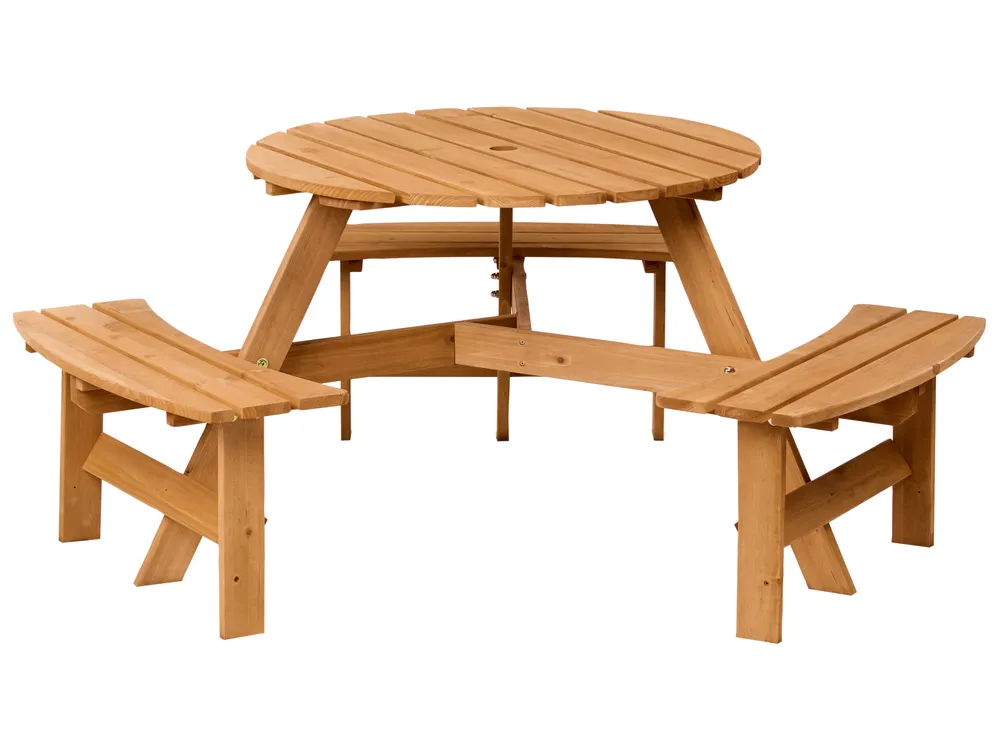 Picknicktisch mit Bänken CAPARCOTTA Tannenholz Hellbraun_1102563