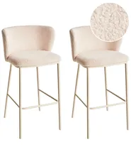 Set mit 2 Barstühlen MINA II Bouclé Hellbeige_1032815