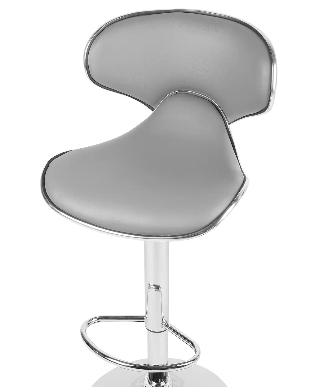 Set of 2 Bar Chairs CONWAY Swivel Faux Leather Grey_743466