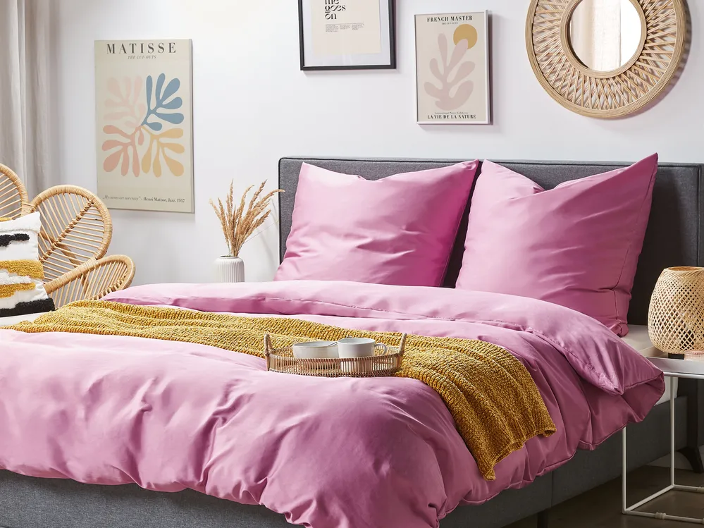 Bettwäsche-Set HARMONRIDGE 135 x 200 cm Baumwollsatin Rosa