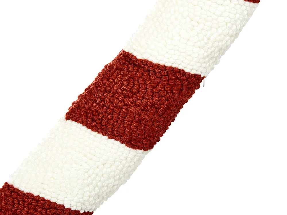 Dekokissen 2er Set CANDY CANE 22 x 55 cm Bouclé Rot Weihnachtsmotiv_947111