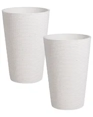 Set of 2 Plant Pots MEUM 35 cm White_1133021