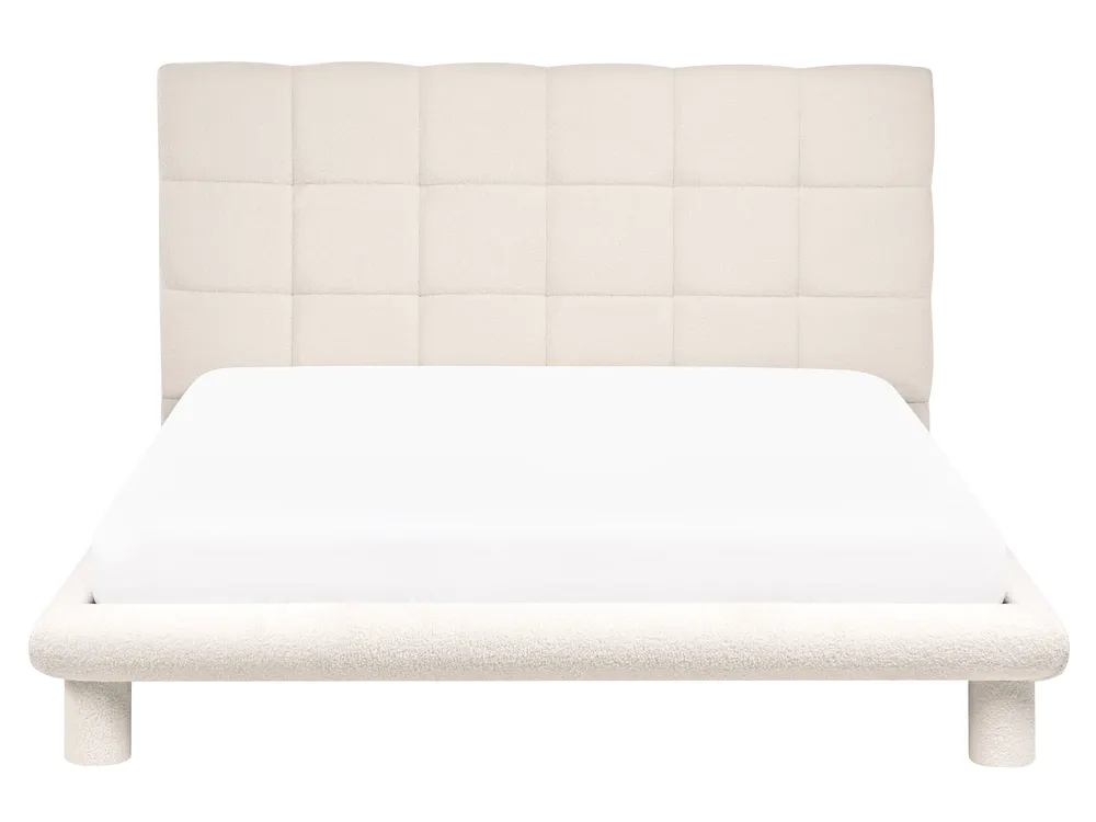 Bed Boucle CRESSAT 160 x 200 cm (EU King Size) Off-White_1009055