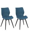 Esszimmerstuhl 2er Set LISLE Stoff Seeblau