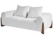 Living Room Set 6 Seater VINLIDEN Boucle White_1048395