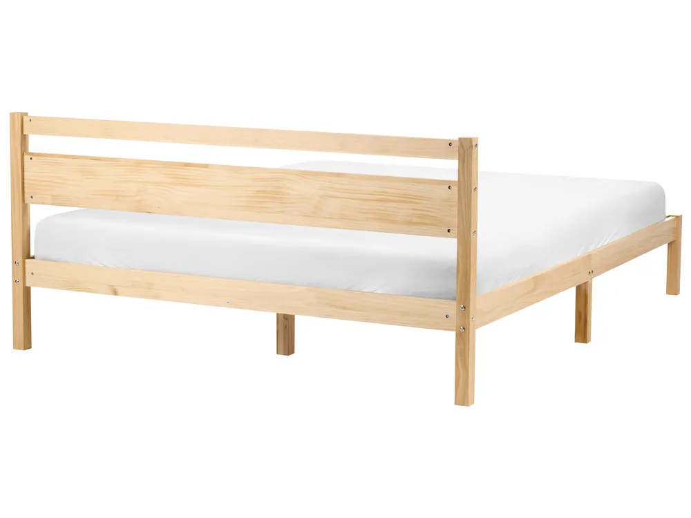 Bett mit Lattenrost Kiefernholz MERCURER 160 x 200 cm Hellbraun_1113220