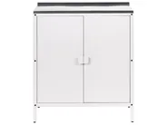 2 Piece Outdoor Kitchen Set with Sink VILAMA White Metal_974221