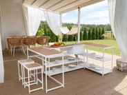 Outdoor-Küche mit Spüle AVETRANA Braun / Weiß Metall_1068228