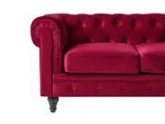 Sofa 3 Seater CHESTERFIELD Velvet Dark Red_1149596