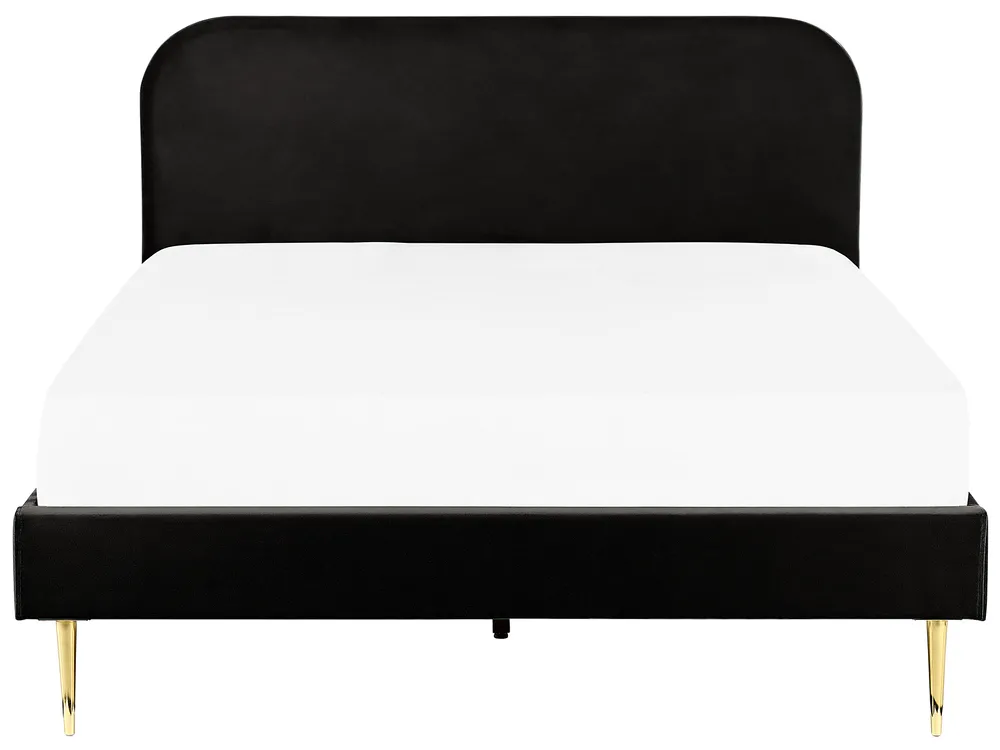 Bett mit Lattenrost Samtstoff FLAYAT 180 x 200 cm Schwarz_834074