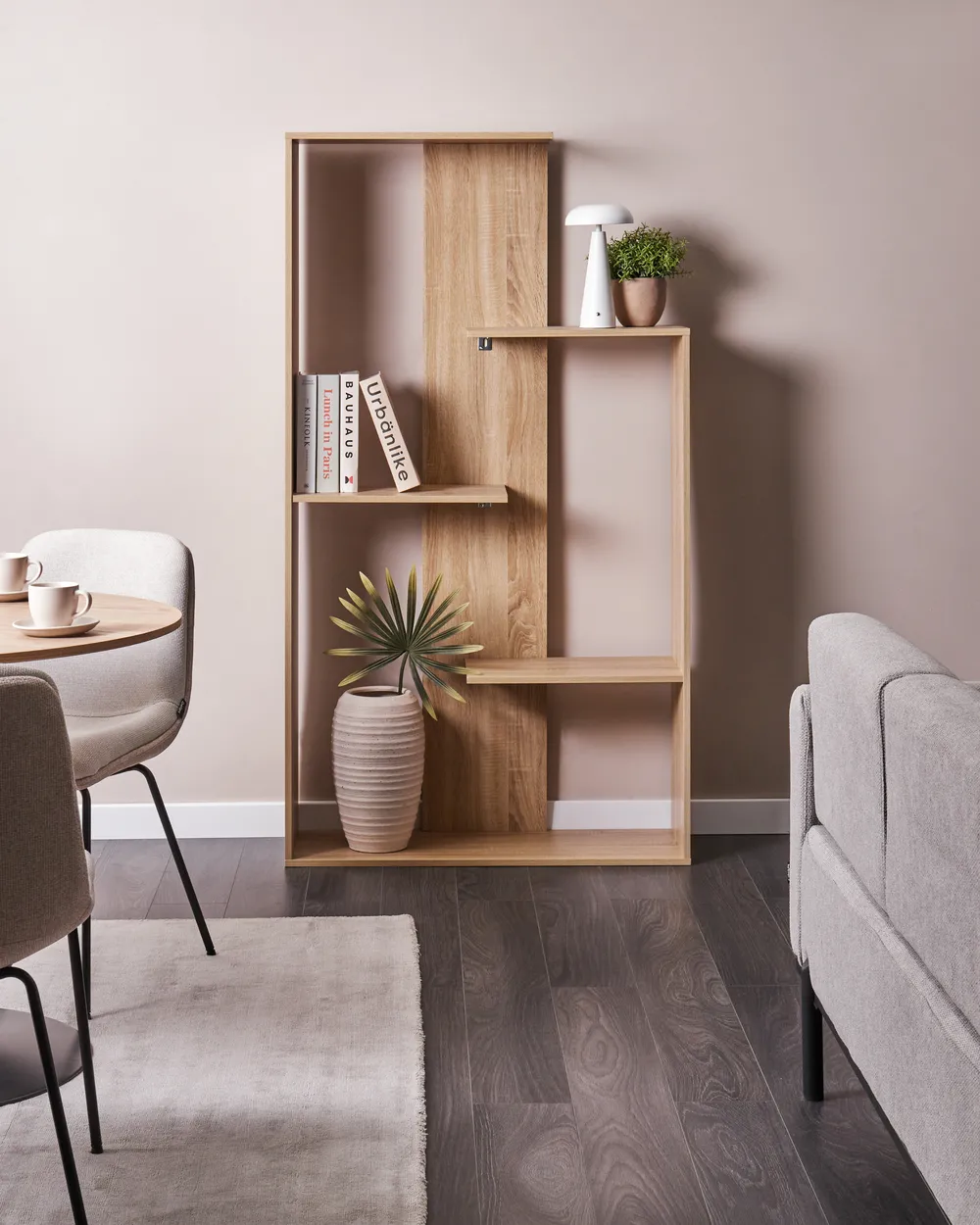 Bücherregal mit 3 Ebenen KAHNTAH 163 cm Hellbraun