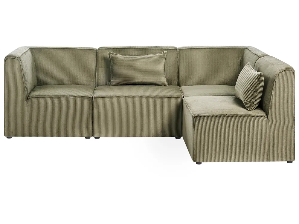 Modul Ecksofa 4-Sitzer LEMVIG Cord Grün linksseitig_1053537