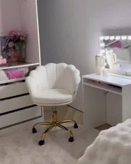 Desk Chair MONTICELLO Boucle White_1036119