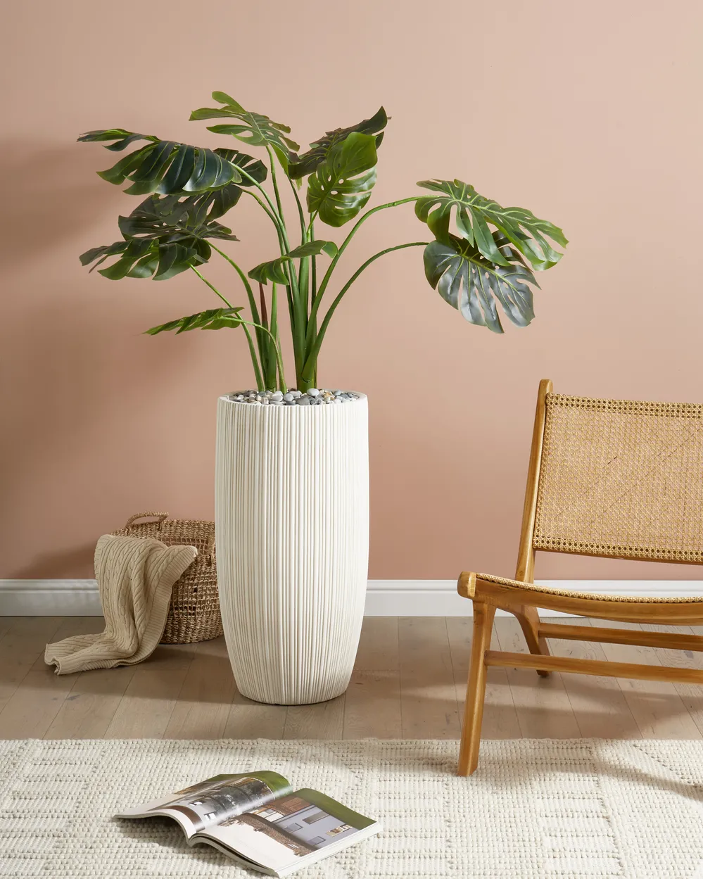 Blumenkübel ZELKOVA 35 cm Hellbeige_959601