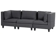 Modular Sofa 3 Seater UNSTAD Fabric Dark Grey_893571