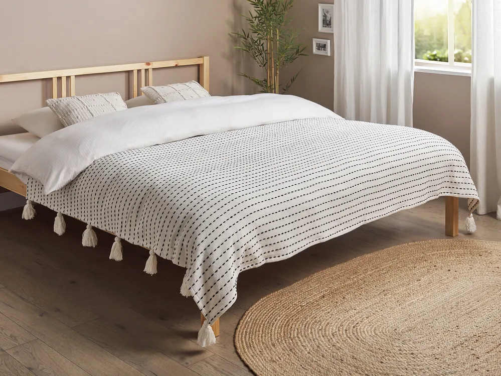 Tagesdecke MODAR Baumwolle 200 x 220 cm Cremeweiß