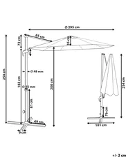 Ampelschirm 295 cm SAVONA II Dunkelgrau_828586
