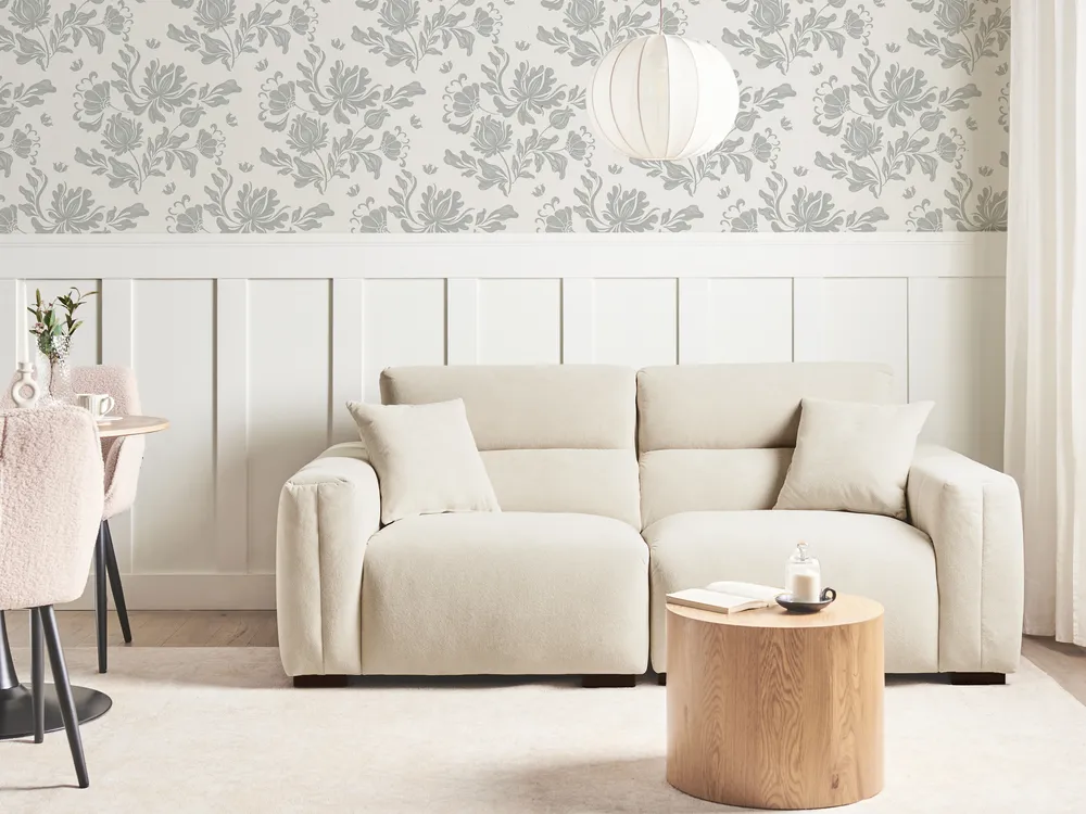 Sofa 3 Seater FAUSKAN Fabric Beige