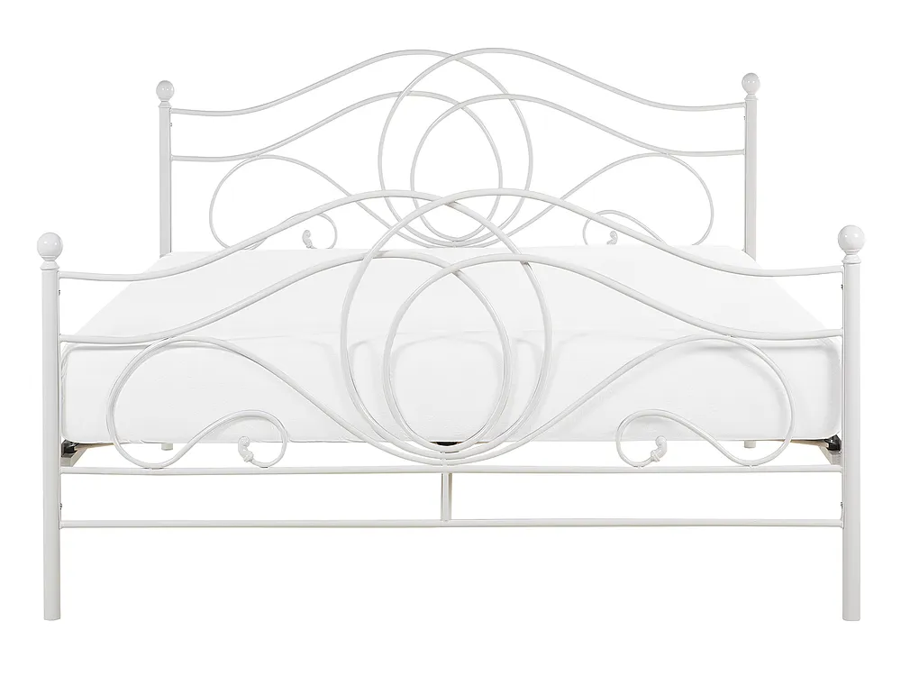 Bed Metal LYRA 140 x 200 cm (EU Double) White_817946