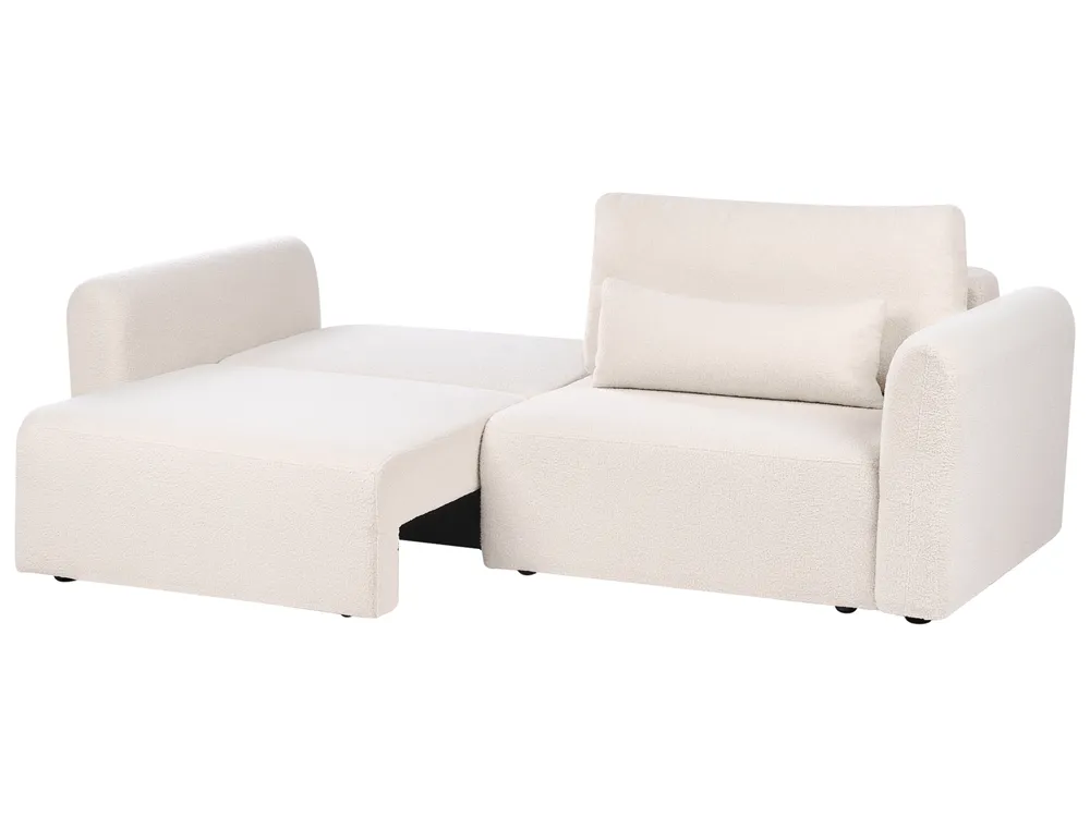 Sofa Bed 3 Seater VAXHOLM with Storage Boucle Light Beige_1026834