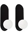 Set of 2 Wall Lamps LEISI Black