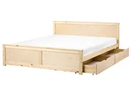 Bed with 2 Drawers DAUPHIN Pine Wood Light Brown 180 x 200 cm (EU Super King)_1059908