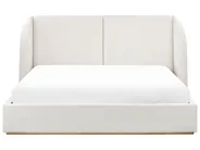 Bett mit Stauraum MONESTIER Stoff Cremeweiß 180 x 200 cm_972618