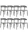 Esszimmerstuhl 8er Set GUBBIO Grau