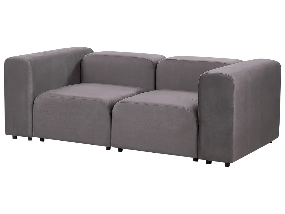 Modulsofa 2-Sitzer FALSTERBO Samtstoff Taupe_919316