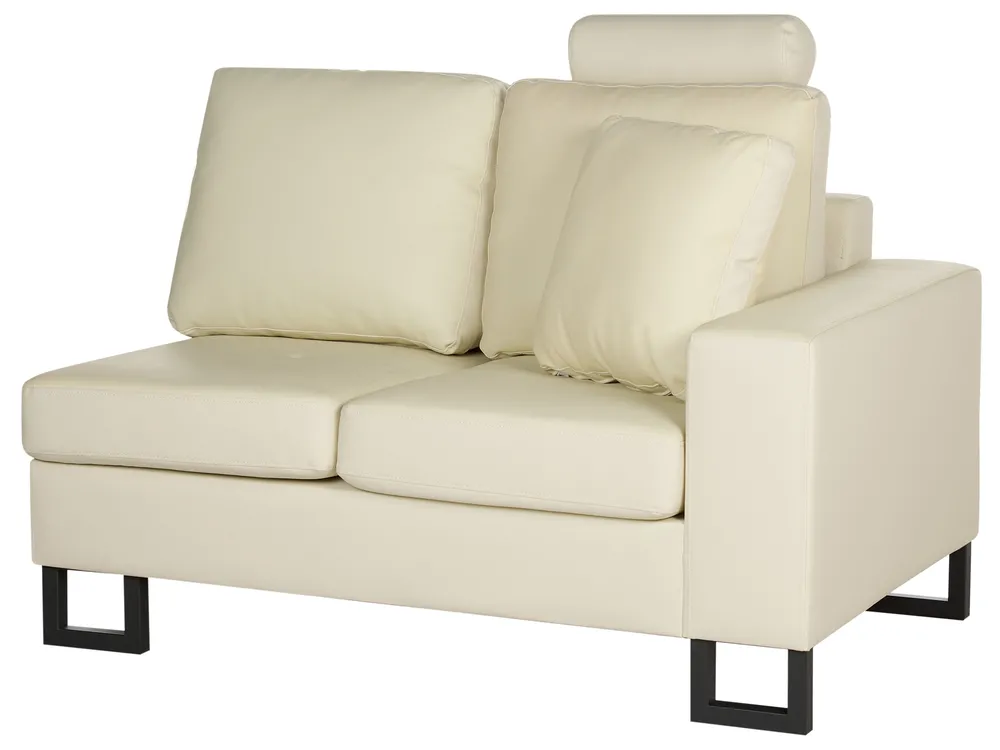 Ecksofa 6-Sitzer STOCKHOLM Echtleder Hellbeige linksseitig_900629