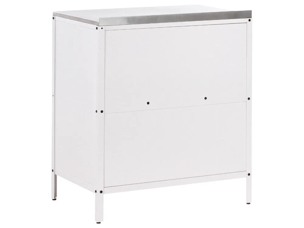 2 Piece Outdoor Kitchen Set with Sink VILAMA White Metal_974222